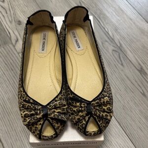 Steve Madden Animal Print Bow Flats
